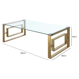Apex Glass and Gold Coffee Table - thumbnail 2