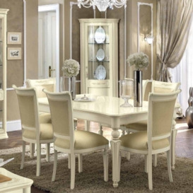 Camel Torriani Day Ivory Italian Extending Dining Table and Chairs