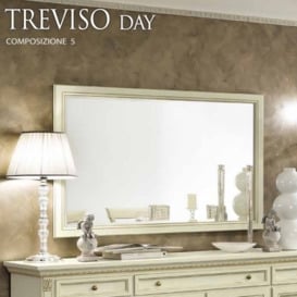 Camel Treviso Day White Ash Italian Rectangular Mirror - 140cm x 90cm - thumbnail 1