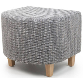 Tub Tweed Grey Chair and Stool Set - thumbnail 3