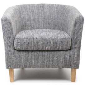 Tub Tweed Grey Chair and Stool Set - thumbnail 2