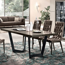 Camel Elite Day Silver Birch Italian Net Extending Dining Table and Capitonne Dining Chairs