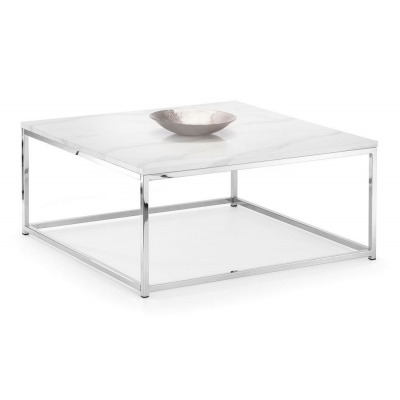 Scala Square Coffee Table - Comes in White Marble and Crome & White Marble and Gold Options - image 1