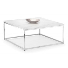 Scala Square Coffee Table - Comes in White Marble and Crome & White Marble and Gold Options - thumbnail 1