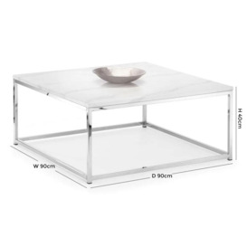 Scala Square Coffee Table - Comes in White Marble and Crome & White Marble and Gold Options - thumbnail 3