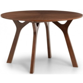 Huxley Walnut Round Dining Table - 4 Seater - thumbnail 1