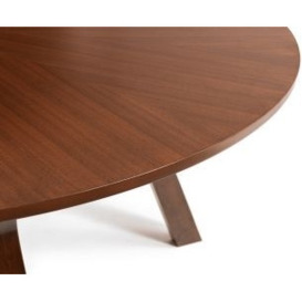 Huxley Walnut Round Dining Table - 4 Seater - thumbnail 3
