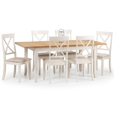Davenport Ivory Painted Extending 4-6 Seater Dining Table Set with Chairs - Comes in 4/6 Chair Options - image 1