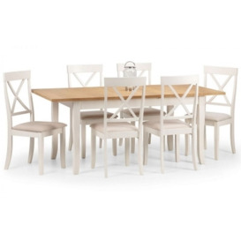 Davenport Ivory Painted Extending 4-6 Seater Dining Table Set with Chairs - Comes in 4/6 Chair Options - thumbnail 1