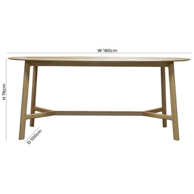 Carolina Oval 6 Seater Dining Table - Comes in Oak and Walnut Options - thumbnail 3