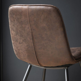 Oregon Brown Leather Dining Chair (Sold in Pairs) - thumbnail 2