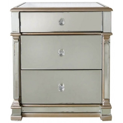 Apollo Champagne Gold Mirrored Bedside Cabinet - image 1