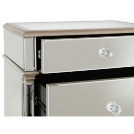 Apollo Champagne Gold Mirrored Bedside Cabinet - thumbnail 2