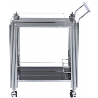 Cohen Black Glass and Chrome Drinks Trolley - image 1