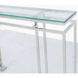 Meridian Glass and Chrome Console Table - thumbnail 2
