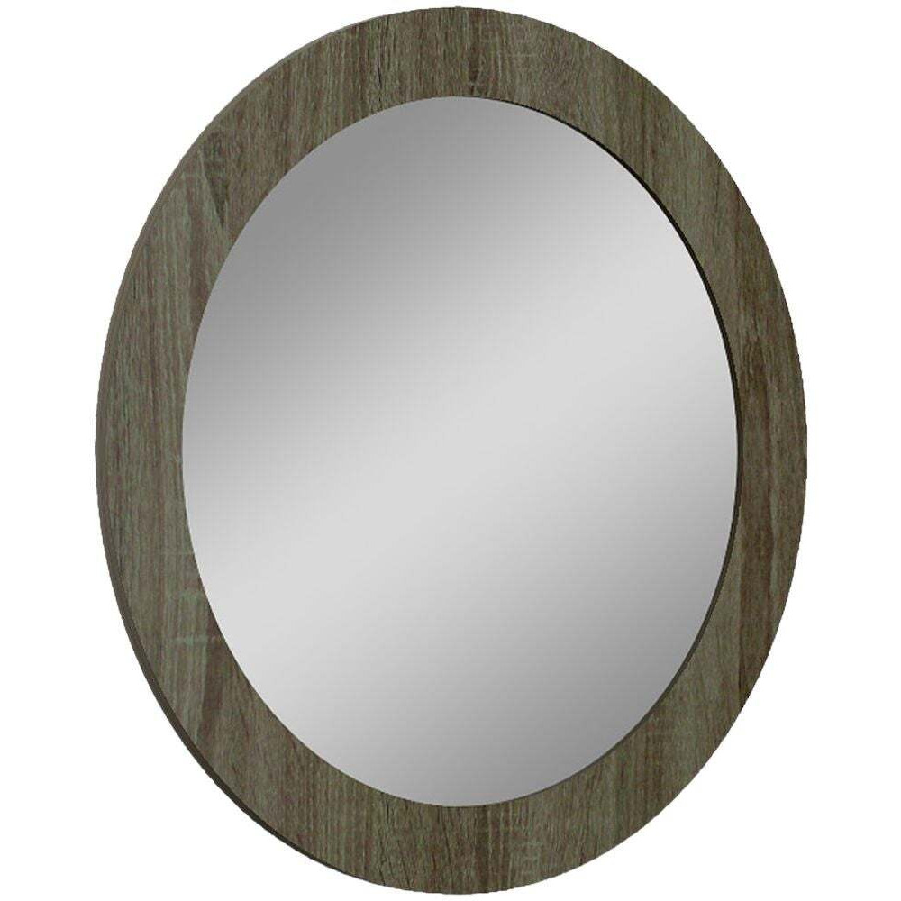 Lutyen Slate Grey High Gloss Oval Mirror - image 1