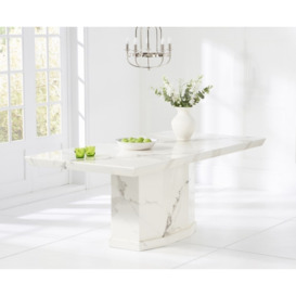 Adelaide White Engineered Marble Dining Table - thumbnail 3