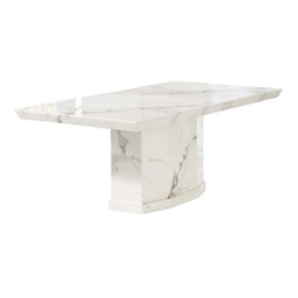 Adelaide White Engineered Marble Dining Table - thumbnail 1