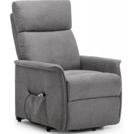 Helena Grey Velvet Fabric Rise Recliner Chair - thumbnail 1