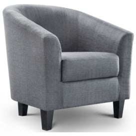 Hugo Slate Grey Linen Fabric Tub Chair - thumbnail 1
