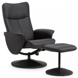 Lugano Swivel and Black Leather Recline Chair - thumbnail 1