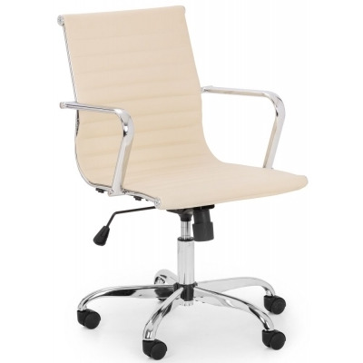 Gio Ivory and Chrome Office Chair - image 1