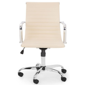 Gio Ivory and Chrome Office Chair - thumbnail 2