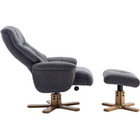 GFA Dubai Swivel Recliner Chair with Footstool - Lisbon Grey Fabric - thumbnail 2