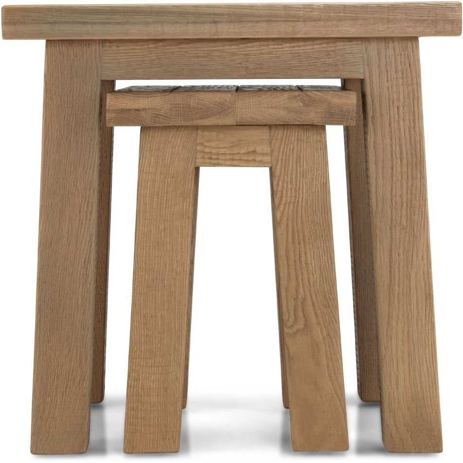Bourg Rough Sawn Oak Nest of Tables, Set of 2 - image 1