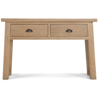 Bourg Rough Sawn Oak Console Table with 2 Drawers - image 1
