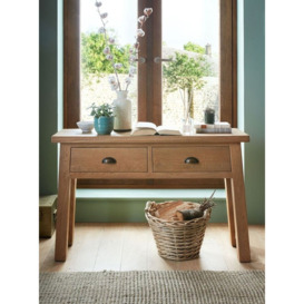 Bourg Rough Sawn Oak Console Table with 2 Drawers - thumbnail 2