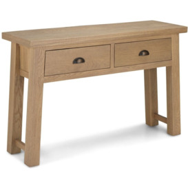 Bourg Rough Sawn Oak Console Table with 2 Drawers - thumbnail 3