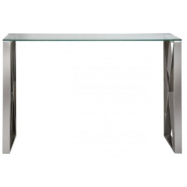 Value Zenith Glass and Chrome Console Table