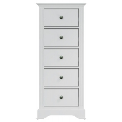 Ashby White Painted 5 Drawer Tall Chest - image 1