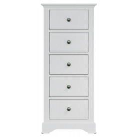 Ashby White Painted 5 Drawer Tall Chest - thumbnail 1