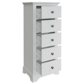 Ashby White Painted 5 Drawer Tall Chest - thumbnail 2