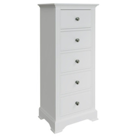 Ashby White Painted 5 Drawer Tall Chest - thumbnail 3