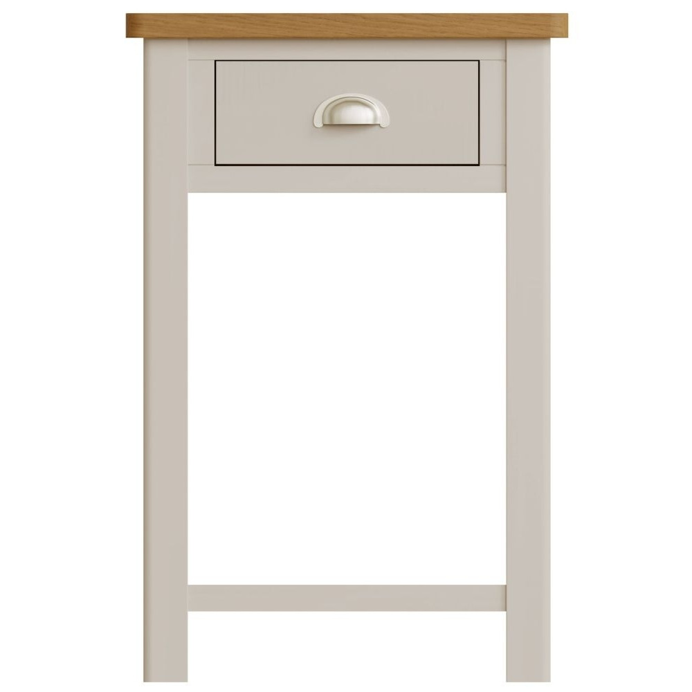 Portland Oak and Dove Grey Painted 1 Drawer Telephone Table - image 1