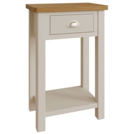 Portland Oak and Dove Grey Painted 1 Drawer Telephone Table - thumbnail 3