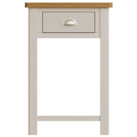Portland Oak and Dove Grey Painted 1 Drawer Telephone Table - thumbnail 1