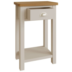 Portland Oak and Dove Grey Painted 1 Drawer Telephone Table - thumbnail 2