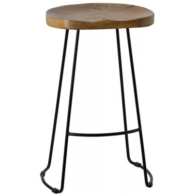 Hill Interiors Franklin Hardwood Shaped Bar Stool (Sold in Pairs) - image 1