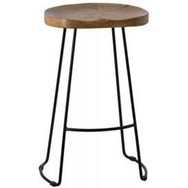 Hill Interiors Franklin Hardwood Shaped Bar Stool (Sold in Pairs) - thumbnail 1