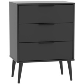 Hong Kong 3 Drawer Midi Chest with Wooden Legs - thumbnail 1