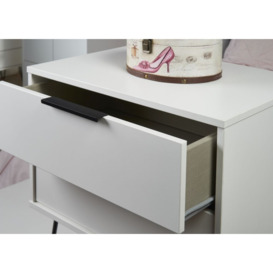 Hong Kong White 1 Drawer Bedside Cabinet with Hairpin Legs - thumbnail 2