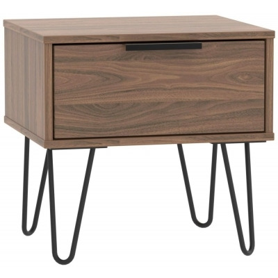 Hong Kong 1 Drawer Bedside Cabinet with Hairpin Legs - image 1