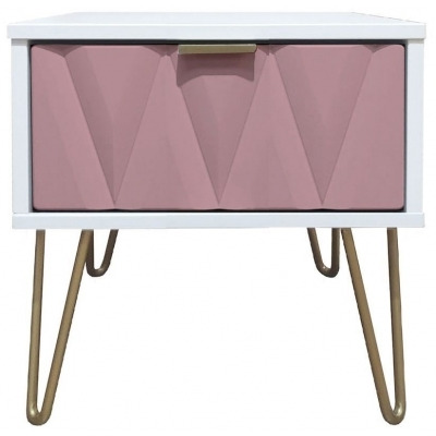 Diamond 1 Drawer Bedside Cabinet with Hairpin Legs - image 1