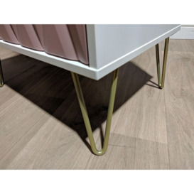 Diamond 1 Drawer Bedside Cabinet with Hairpin Legs - thumbnail 3