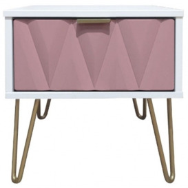 Diamond 1 Drawer Bedside Cabinet with Hairpin Legs - thumbnail 1