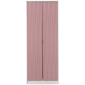 Diamond 2 Door Wardrobe - Kobe Pink and White